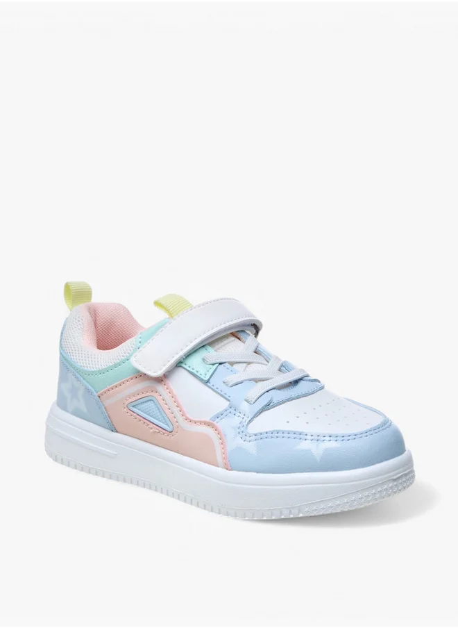 Flora Bella By Shoexpress Colourblock Sneakers with Hook and Loop Closure