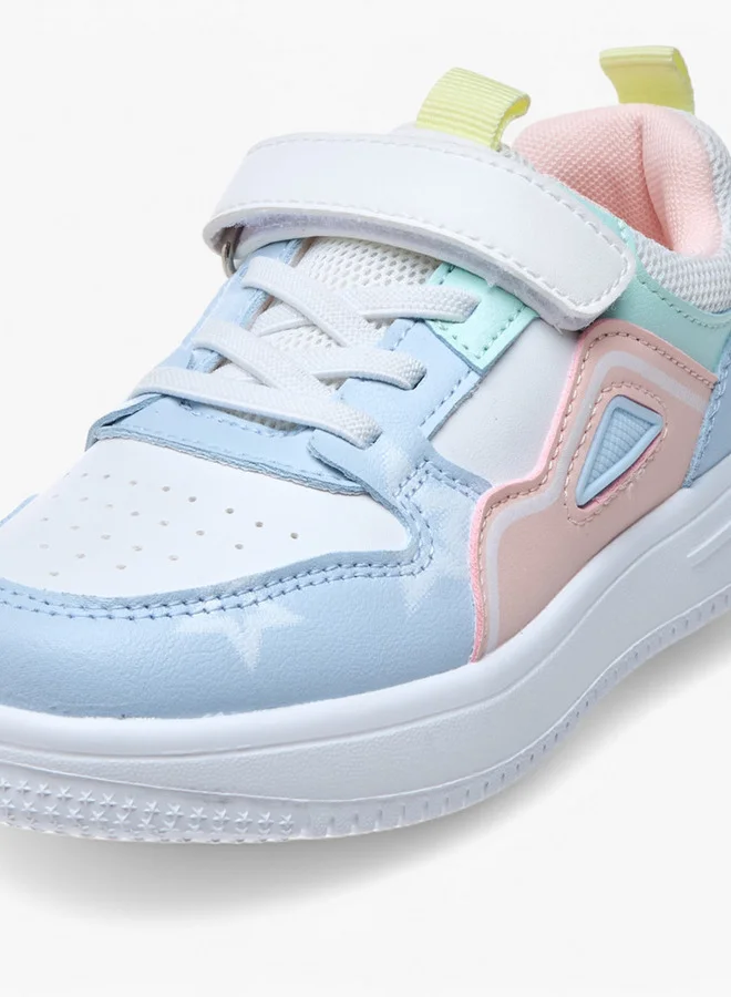 Flora Bella By Shoexpress Colourblock Sneakers with Hook and Loop Closure
