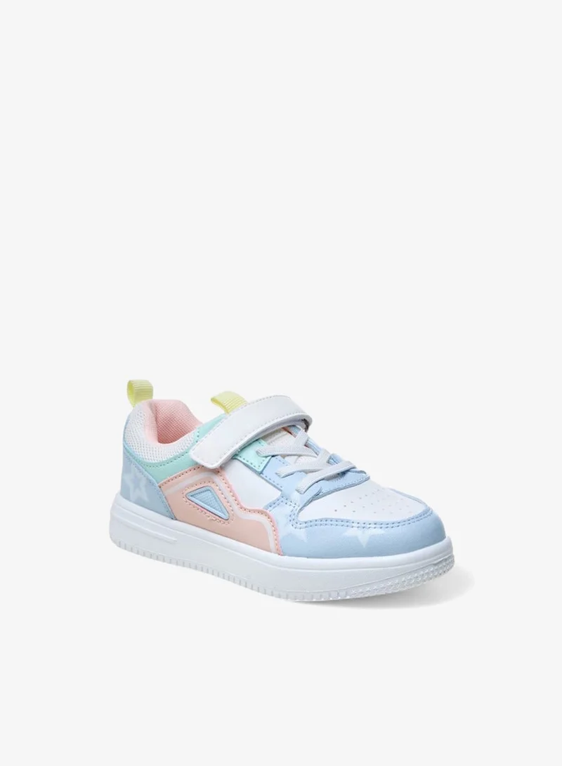 Flora Bella By Shoexpress Colourblock Sneakers with Hook and Loop Closure