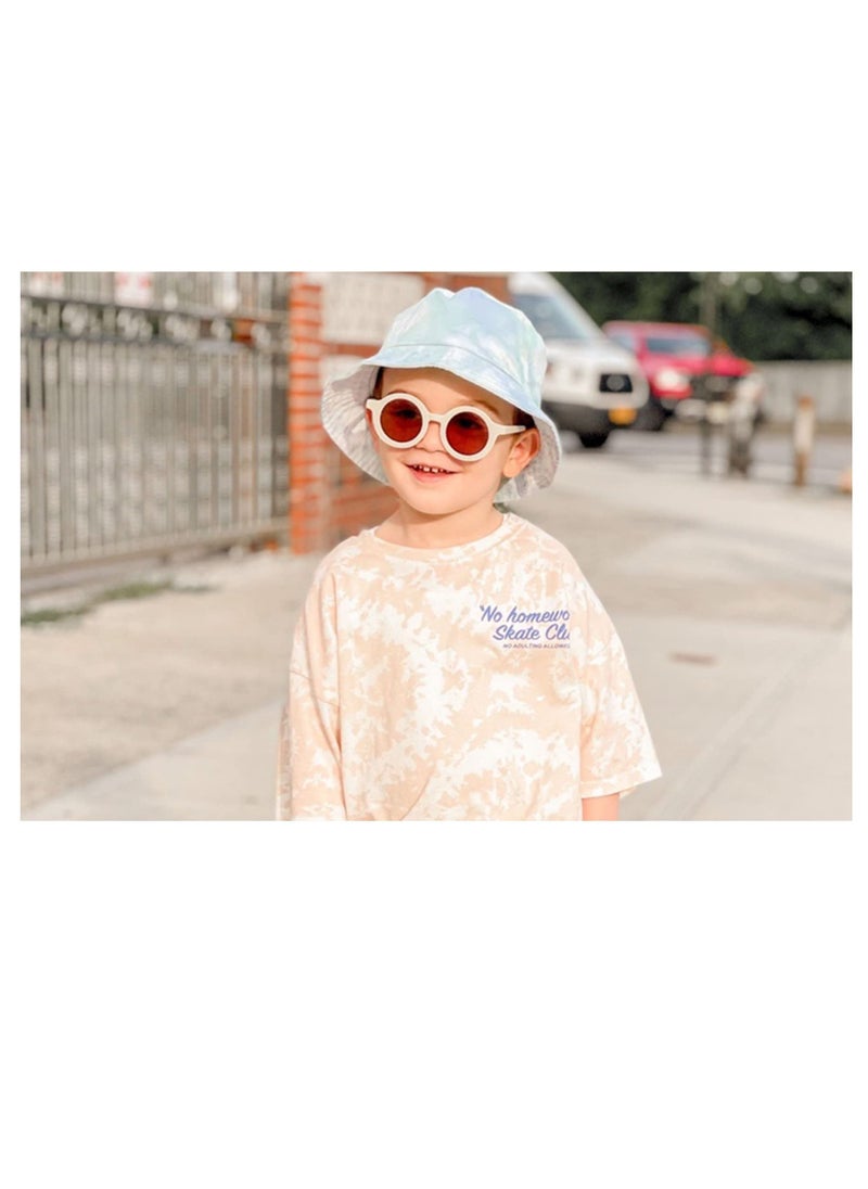 Excefore - Sunglasses for Kids Girls Boys, Cute Round Polarized, UV 400 Protection, Anti Eyestrain Eyeglare Blocking Sunshame, for Traveling, Beach Holiday, Boys and Girls Fashion Sunshade Sunglasses(Green) - Image 1