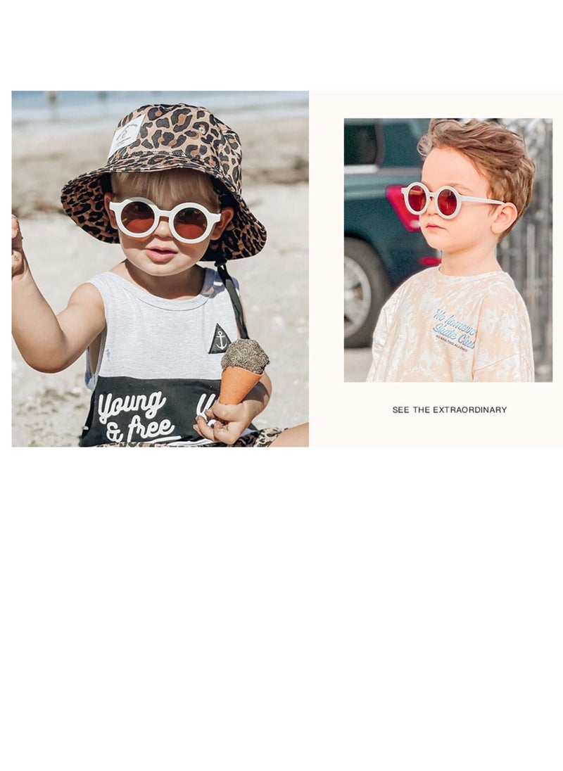 Excefore - Sunglasses for Kids Girls Boys, Cute Round Polarized, UV 400 Protection, Anti Eyestrain Eyeglare Blocking Sunshame, for Traveling, Beach Holiday, Boys and Girls Fashion Sunshade Sunglasses(Green) - Image 1