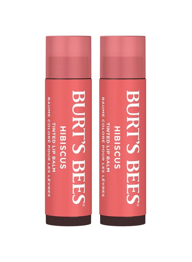 Burt's Bees 100% Natural Moisturizing Tinted Lip Balm, Hibiscus, 1 Tube, Pack of 2 - Image 1