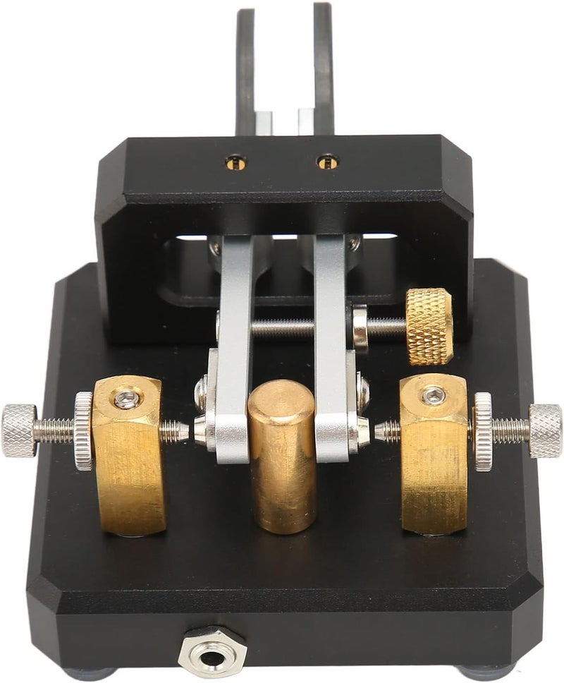 ASHATA Portable Morse Code Key, Mini CW Key Automatic Morse, Shortwave Double Paddle Morse Code Key for Camping Indoor, CW Morse Telegraph Key (Black) - Image 5