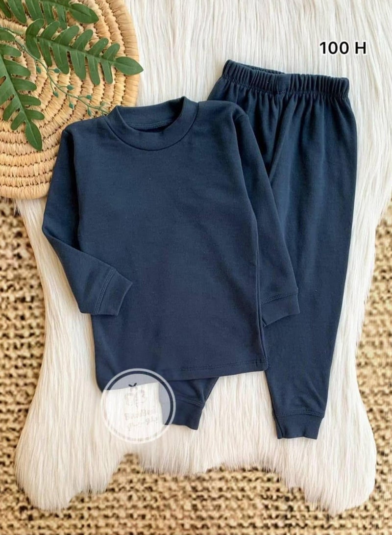 Funny Bunny Pack of 2 Kid's Thermal Underwear Set, High Neck Long Sleeve Top and Jogger Pants - Image 2