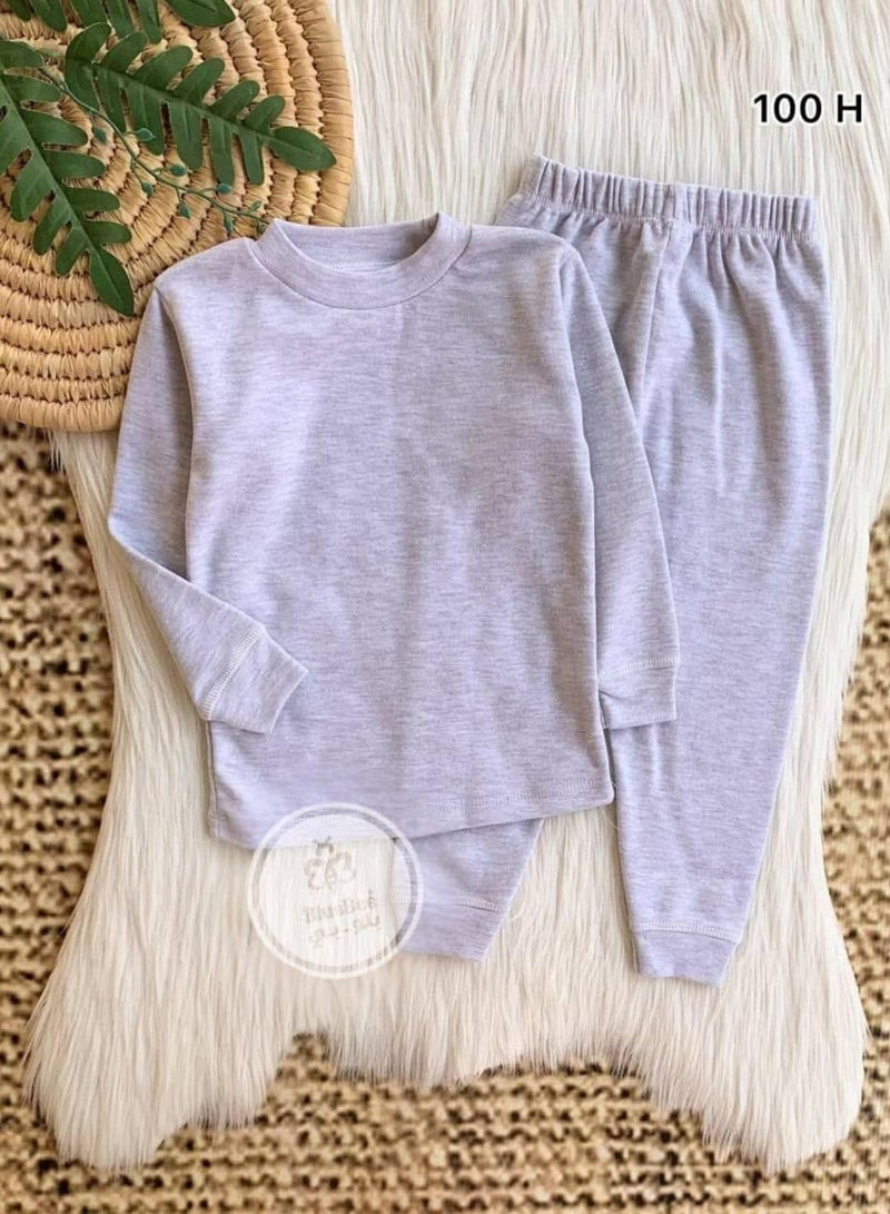 Funny Bunny Pack of 2 Kid's Thermal Underwear Set, High Neck Long Sleeve Top and Jogger Pants - Image 3
