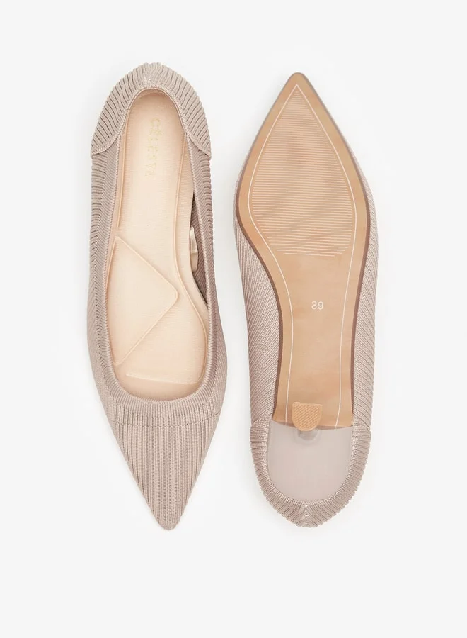 Celeste Women's Textured Slip-On Pumps with Kitten Heels