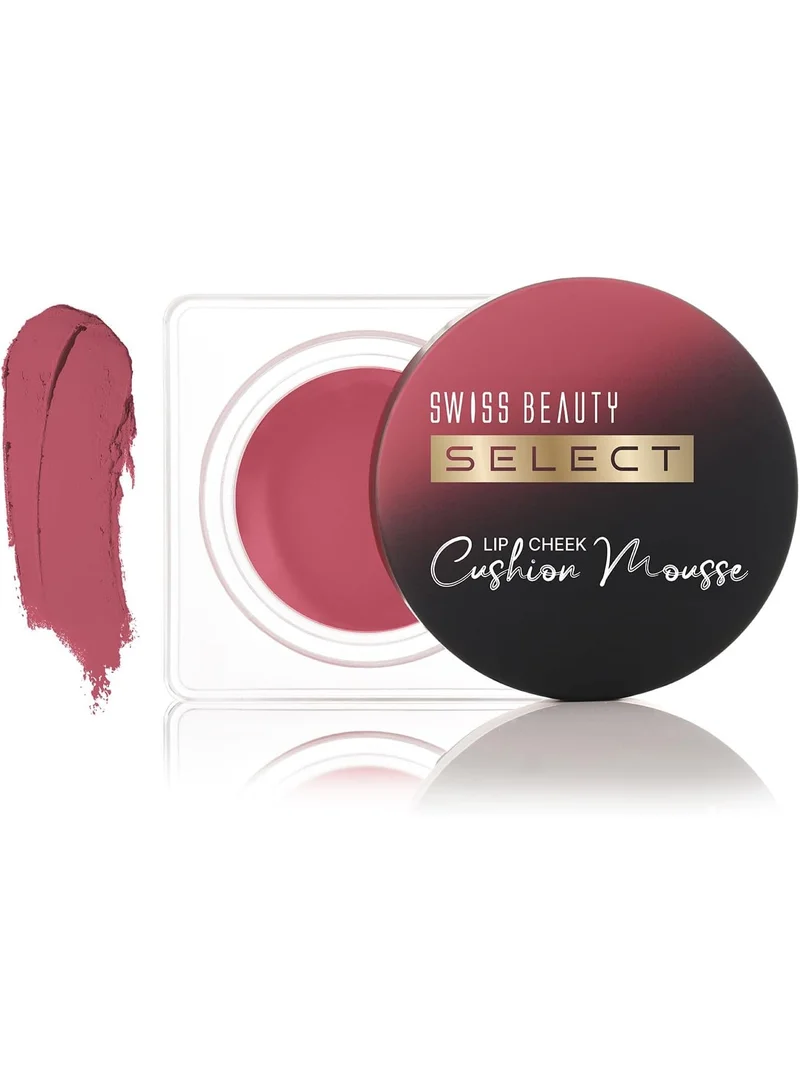 سويس بيوتي Swiss Beauty Select Lip And Cheek Cushion Creamy Mousse with Vitamin E | 12 Hours Stay | Shade- Elevate Pink, 4.5gm |