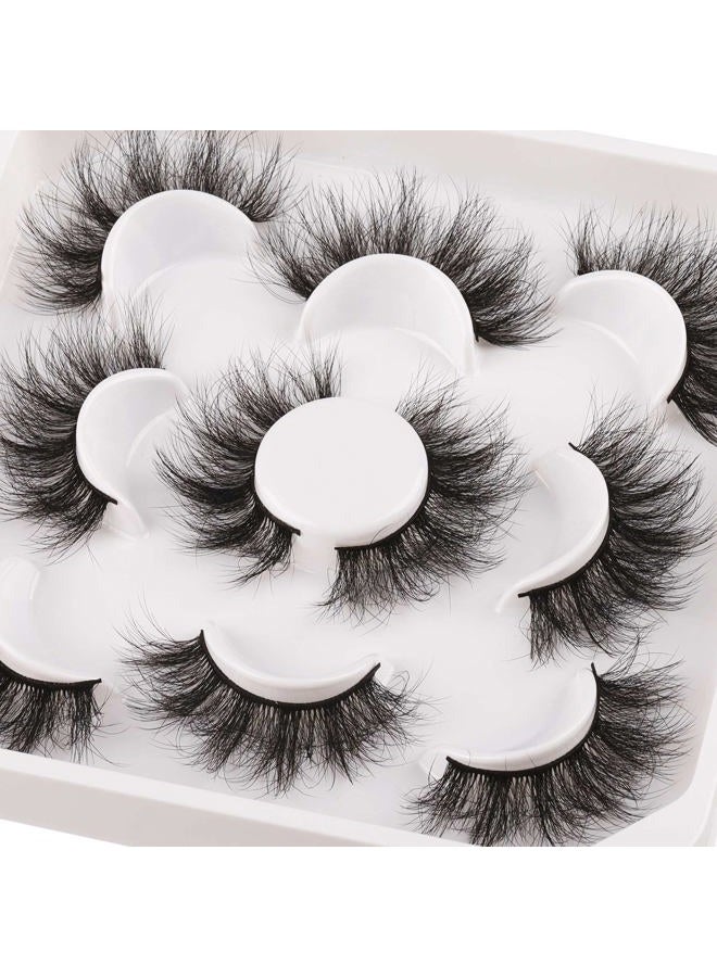 JIMIRE Flare Mink Lashes Fluffy Wispy False Lashes Pack Fluttery 10D Multi-dimensional Volume False Eyelashes 5 Pairs - Image 1