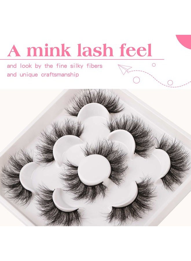 JIMIRE Flare Mink Lashes Fluffy Wispy False Lashes Pack Fluttery 10D Multi-dimensional Volume False Eyelashes 5 Pairs - Image 2