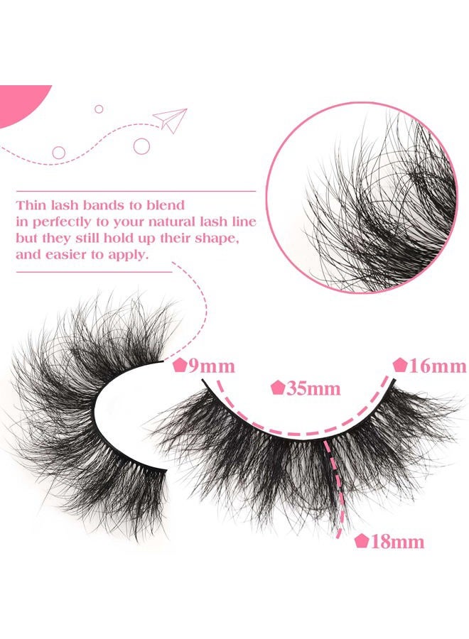 JIMIRE Flare Mink Lashes Fluffy Wispy False Lashes Pack Fluttery 10D Multi-dimensional Volume False Eyelashes 5 Pairs - Image 5