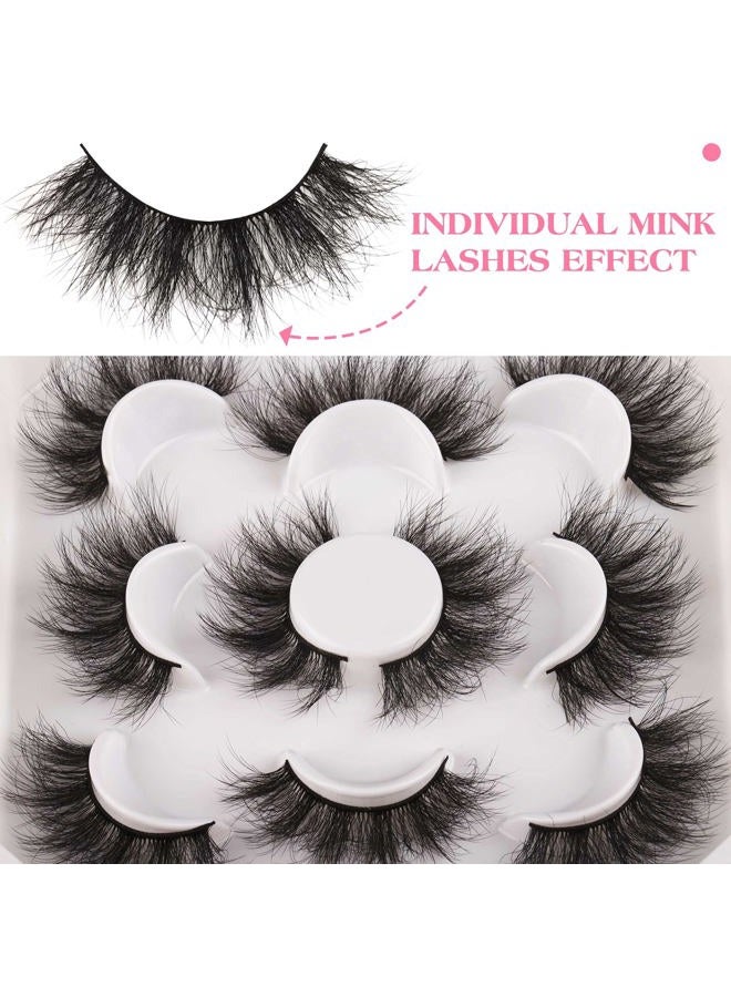 JIMIRE Flare Mink Lashes Fluffy Wispy False Lashes Pack Fluttery 10D Multi-dimensional Volume False Eyelashes 5 Pairs - Image 4