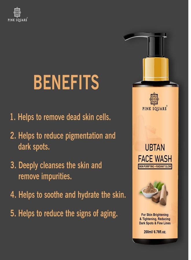 Pink Square Ubtan Face Wash for Women and Men (Pack of 1, 200ml)|Ubtan Tan Removal Face Wash Helps Remove Dirt and Blemishes face wash for Natural Glowing Skin - Image 3