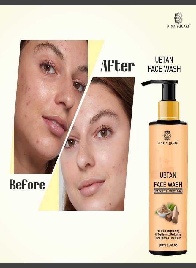 Pink Square Ubtan Face Wash for Women and Men (Pack of 1, 200ml)|Ubtan Tan Removal Face Wash Helps Remove Dirt and Blemishes face wash for Natural Glowing Skin - Image 4