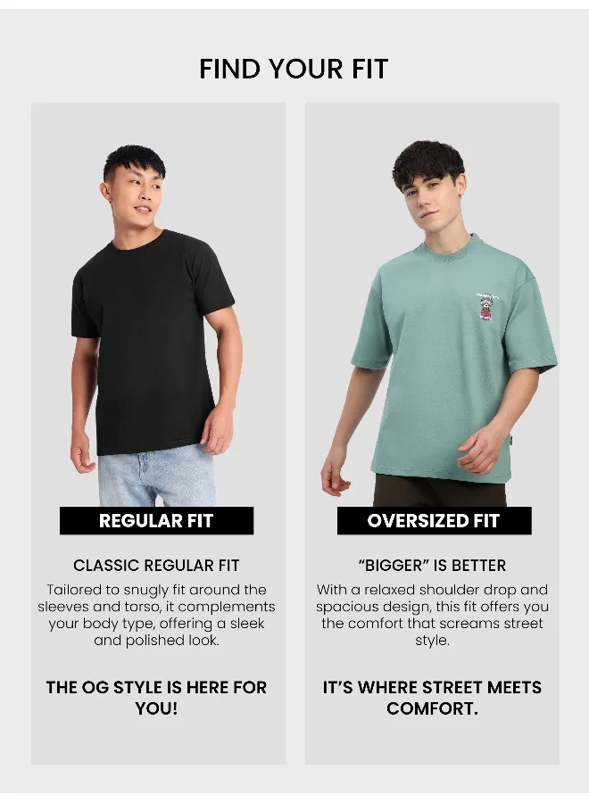 Beyoung Teal Green Savage Junkie Embroidered Patch Oversized T-Shirt