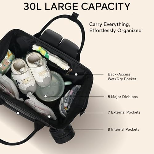 StarAndDaisy Diaper Bag for Mothers for Travel/Premium Vegan Leather Diaper Bag with Easy Acess Mobile Pocket, 26L Waterproof Baby Bag for Mother Travel with 16 Multipurpose Pockets - Image 3