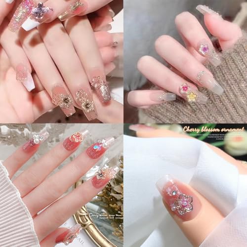 KTAABTR 100Pcs Flower Nail Charms Flatback Resin Charms Design 3D Flowers Nail Gems and Charms Supply Acrylic Spring Blossom Tiny Flowers Nail Art Charms for Women DIY Manicure Nail Jewel Decor Accessories - Image 3
