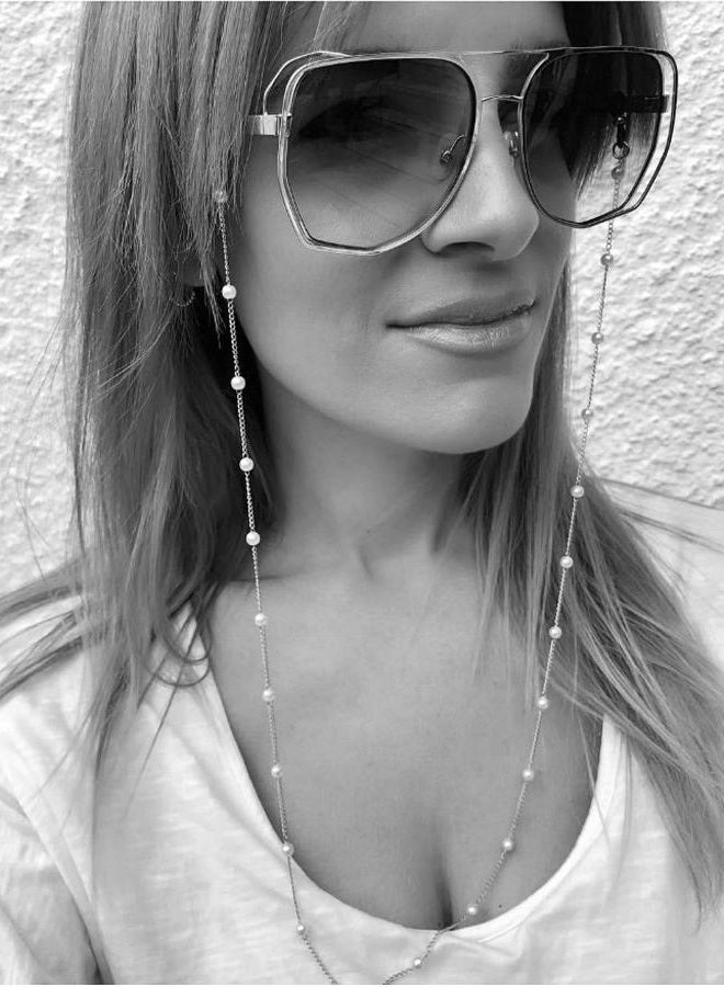Sither Pearl Sunglasses Chian Reading Glasses Chain Strap Necklace for Women  - Image 1