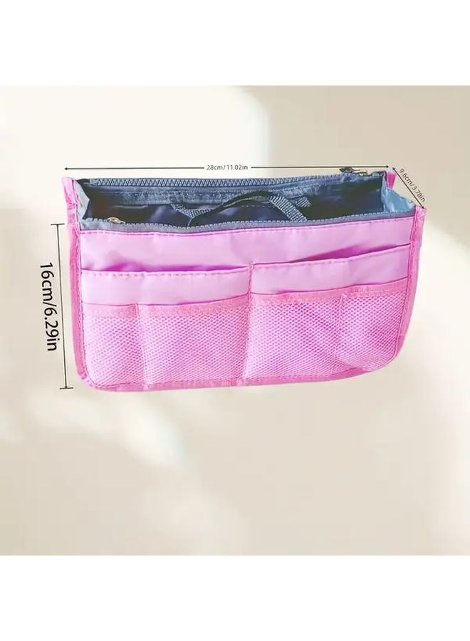 Burgundy Multi Pocket Expandable Travel Organizer Bag With Zippered Compartments - Image 4