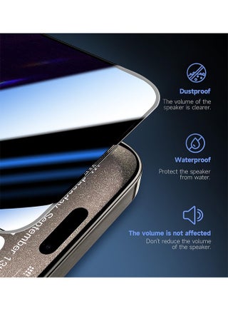 [2-Pack] Screen protector Compatible with iPhone 15 Pro Max 5G Privacy Tempered Glass Screen Protector, Bubble Free, Anti-Glare, HD Full Coverage, Easy Installation, Scratch Resistant - view 5