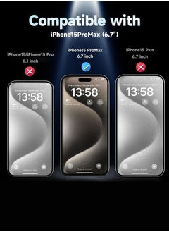 Lemon [2-Pack] Screen protector Compatible with iPhone 15 Pro Max 5G Privacy Tempered Glass Screen Protector, Bubble Free, Anti-Glare, HD Full Coverage, Easy Installation, Scratch Resistant  - Image 2