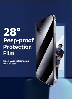 Lemon [2-Pack] Screen protector Compatible with iPhone 15 Pro Max 5G Privacy Tempered Glass Screen Protector, Bubble Free, Anti-Glare, HD Full Coverage, Easy Installation, Scratch Resistant  - Image 3