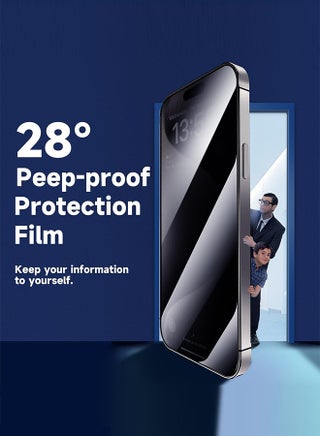 [2-Pack] Screen protector Compatible with iPhone 15 Pro Max 5G Privacy Tempered Glass Screen Protector, Bubble Free, Anti-Glare, HD Full Coverage, Easy Installation, Scratch Resistant - view 3