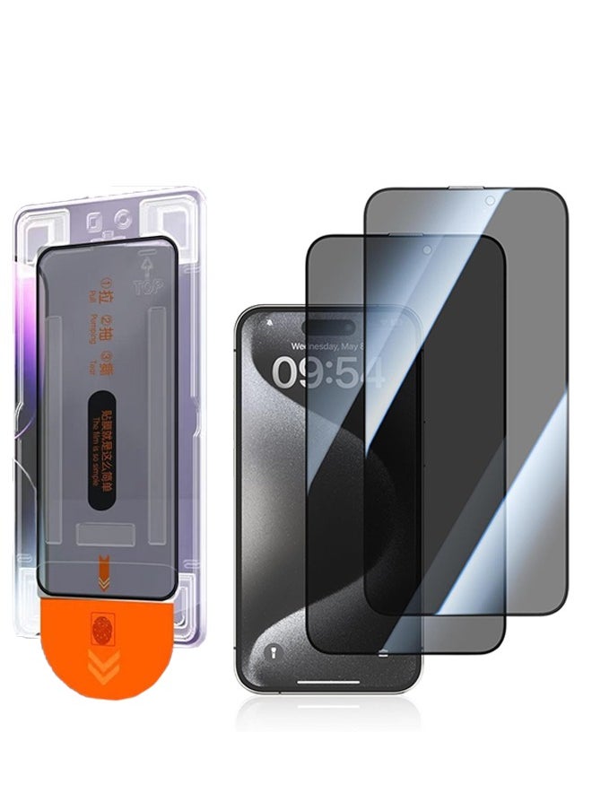 Lemon [2-Pack] Screen protector Compatible with iPhone 15 Pro Max 5G Privacy Tempered Glass Screen Protector, Bubble Free, Anti-Glare, HD Full Coverage, Easy Installation, Scratch Resistant  - Image 1
