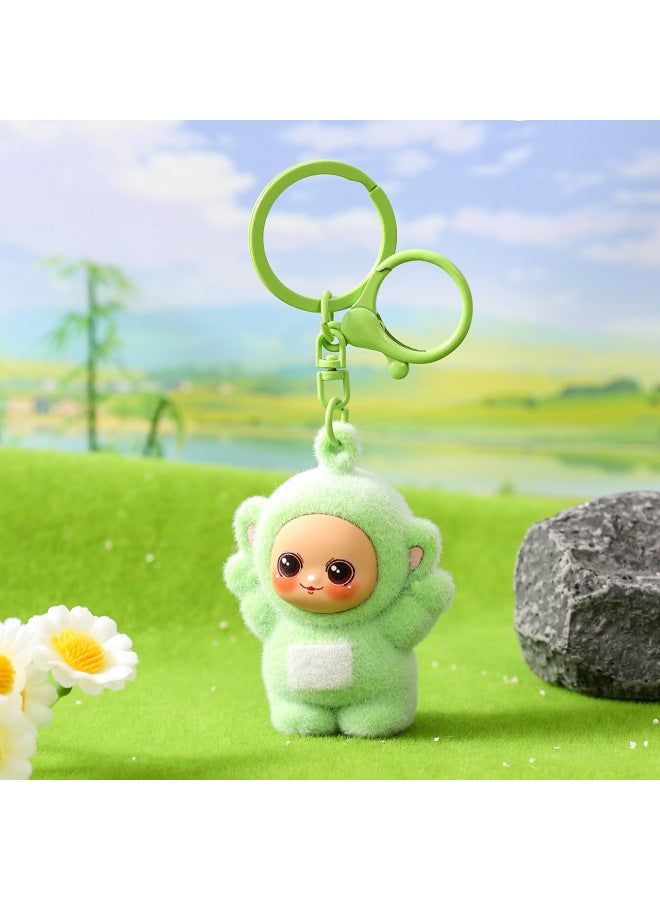 Cute Flocked Four-color Baby Gift For Friends, School Bag Pendant, Small Gift, Stall Small Commodity Pendant, Small elry Accessories
