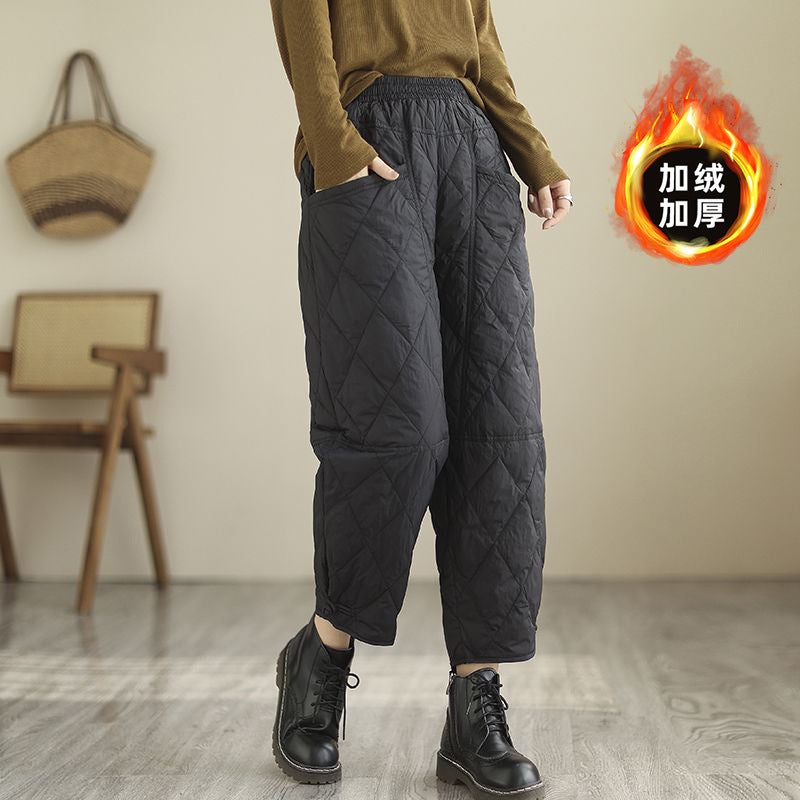 Winter Thick Cotton Pants Casual Harlan Women Black thickened cotton 851# 