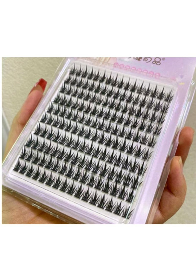 فورتي 10 صفوف من رموش المانجا 12 مم مظهر طبيعي رموش كاذبة رقيق 160 قطعة للاستبدال والراحة - Image 3