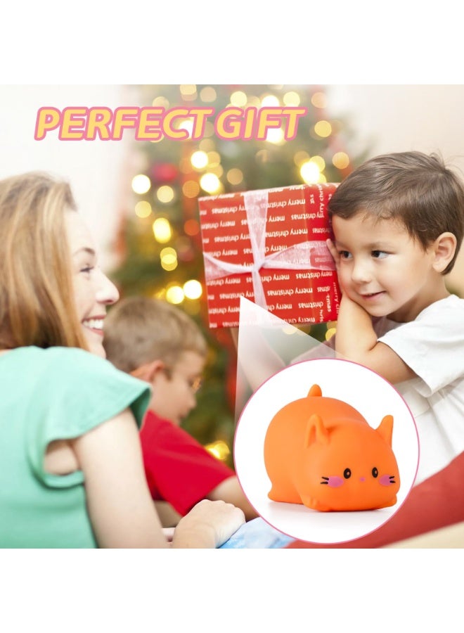 Orange Cat Squishy Stress Ball Toy for Adults & Kids, Fidget Sensory Squeeze Animal - Image 4
