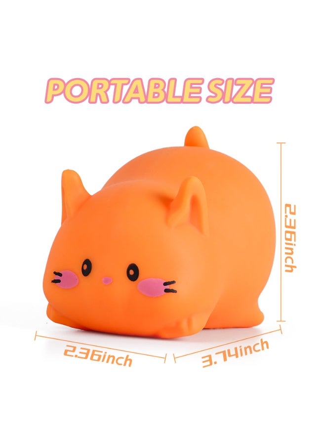 Orange Cat Squishy Stress Ball Toy for Adults & Kids, Fidget Sensory Squeeze Animal - Image 2