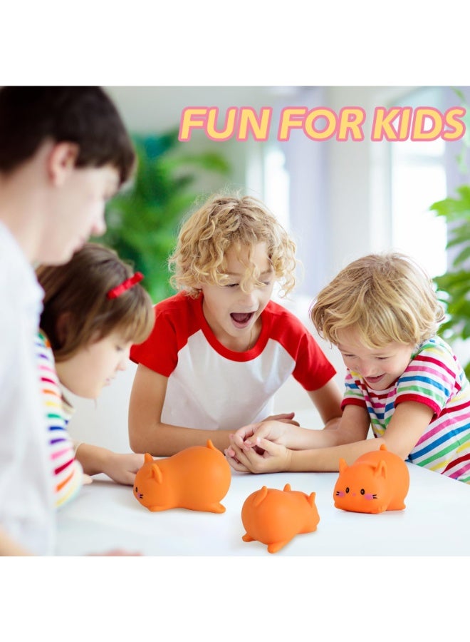 Orange Cat Squishy Stress Ball Toy for Adults & Kids, Fidget Sensory Squeeze Animal - Image 5
