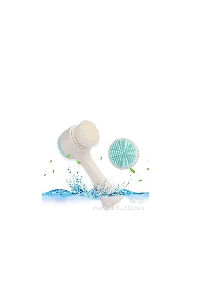 Double Face Cleanser Face Brush Soft Hair Silicone Face Washer Manual Makeup Remover Deep Cleansing Brush Random Color - Image 4