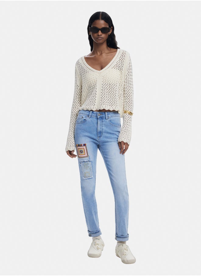 DESIGUAL - Slim jeans with patches - Image 1