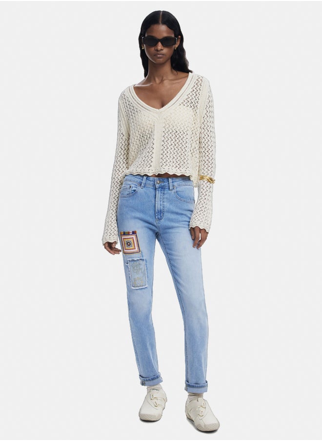 DESIGUAL - Slim jeans with patches - Image 1