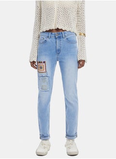 DESIGUAL Slim jeans with patches  - Image 2