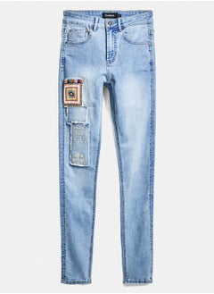 DESIGUAL Slim jeans with patches  - Image 5