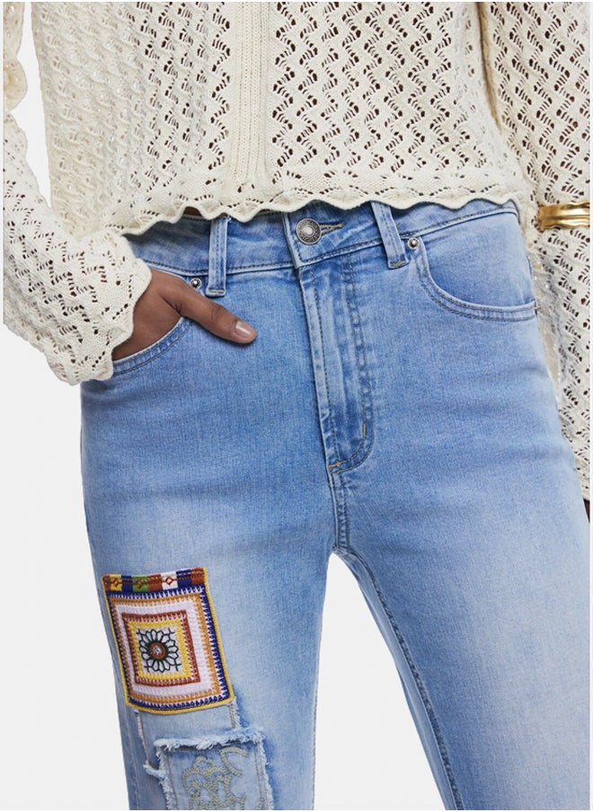 DESIGUAL - Slim jeans with patches - Image 1