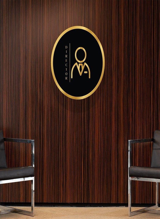 CVANU 1pc Circle Director Acrylic Sign Board Self-Adhesive for Office, Cafe, Business, Malls Sign Board_c110 - Image 1