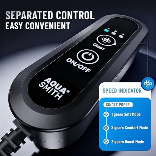 AQUASMITH Aquarium Fan,Ultra-Quiet Fish Tank Cooler,More Powerful,Cooling Effect 3-7℉ with 3 Speed Modes Adjustable Applicable Aquariums with or Without Edges, for Axolotl Seawater Freshwater Coral Grass Tank - Image 5