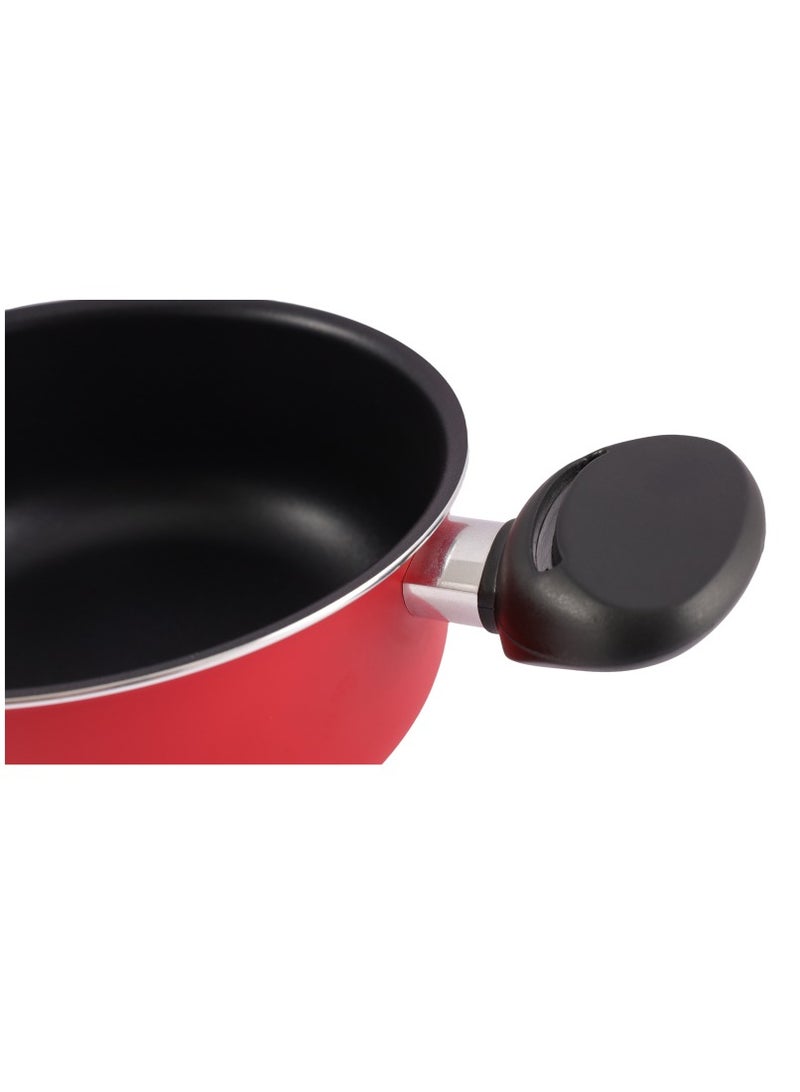 Fast Set of 9 Pots, Frying Pans and Cookware in Elegant Red Design with Glass Lid - Image 4
