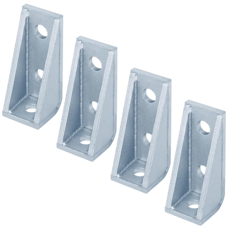 OTTFF 4 Pack 3 Hole 90 Degree Gusseted Fitting for 1-5/8" Strut Channel, L Corner Bracket, 7/32" Thick - Image 4
