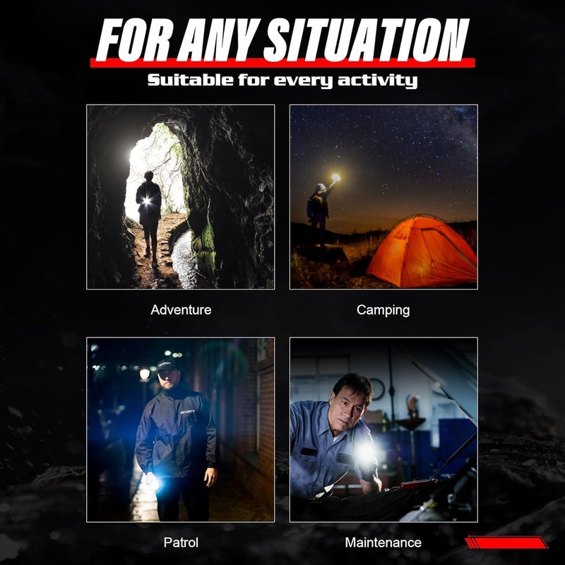 Kresal Rechargeable Led Flashlights High Lumens 200000 Lumens Super Bright Tactical Flashlight with 5 Light Modes Zoomable Waterproof Flashlight for Hiking Camping Cycling - Image 5