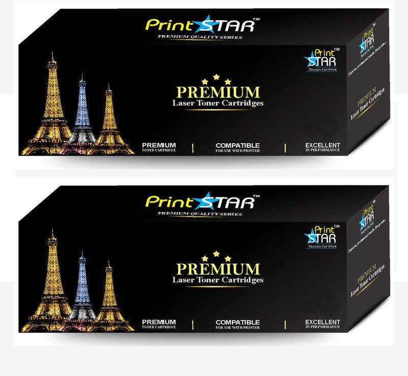 Print Star 78A Single Colour Black Laser Toner Cartridge Replacement of HP CE278A Compatible with HP LaserJet P1560, P1566, P1606, M1536DN, L100, L110, L200, L210, L300, L350, L355, L559 (Pack of 2) - Image 1