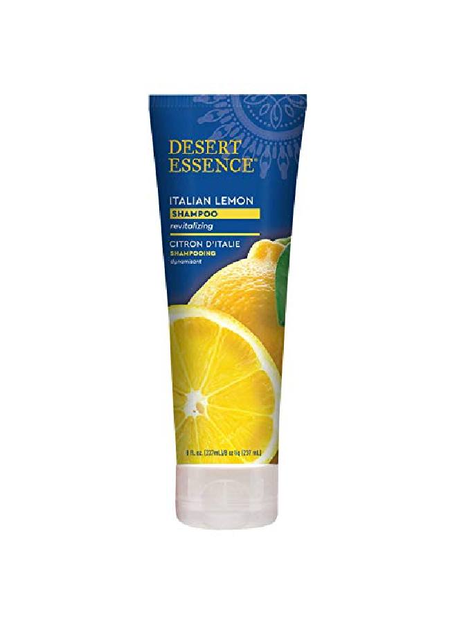 Desert Essence Italian Lemon Shampoo 8 Fl Ounce Revitalizing Adds Volume Shine Strength Scented Aloe Vera Bcomplex Vitamins Cruelty Free No Parabens - Image 2