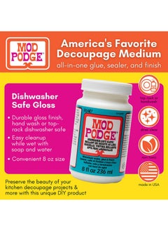 Mod Podge Dishwasher Safe Waterbased Sealer Glue And Finish (8 Ounce) Cs15059 Gloss 8 Ounce  - Image 2