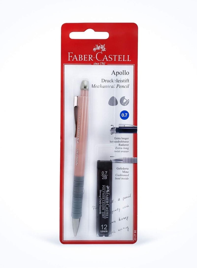 FABER-CASTELL قلم رصاص ميكانيكي من Apollo مقاس 0.7 مم مع مجموعة من الأقلام بألوان متنوعة - Image 2
