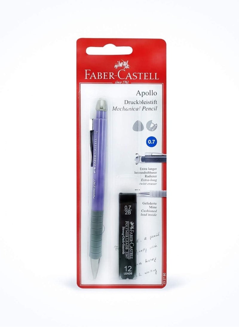 FABER-CASTELL قلم رصاص ميكانيكي من Apollo مقاس 0.7 مم مع مجموعة من الأقلام بألوان متنوعة - Image 3
