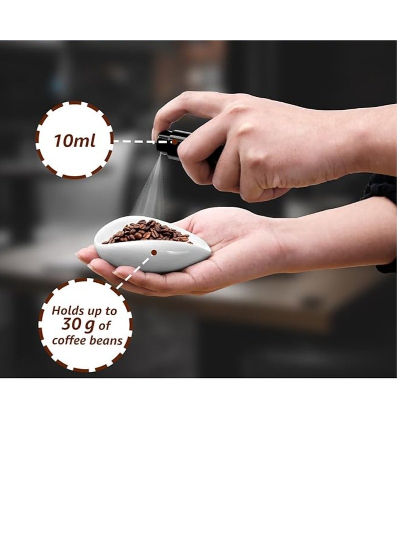 Laseta طقم صينية حبوب القهوة السيراميكية 3 قطع مع زجاجة رش وملعقة أدوات ملحقات بار القهوة هدية لمحبي القهوة للاستخدام اليومي والمناسبات - Image 3